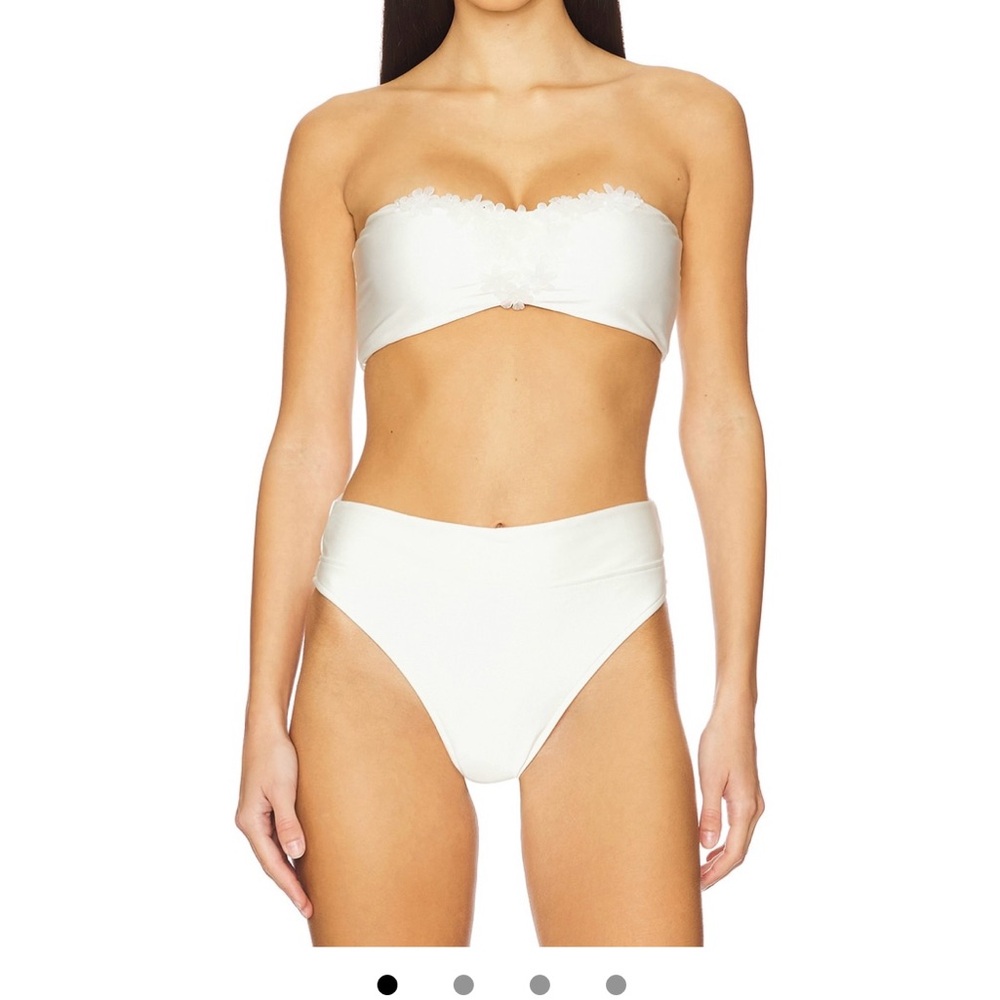 Cult Gaia Ivory Strapless Bikini
